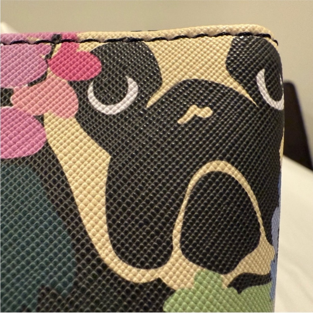 NWT Marc Tetro Floral Dog Cosmetic Case Makeup Bag - Picture 4 of 9